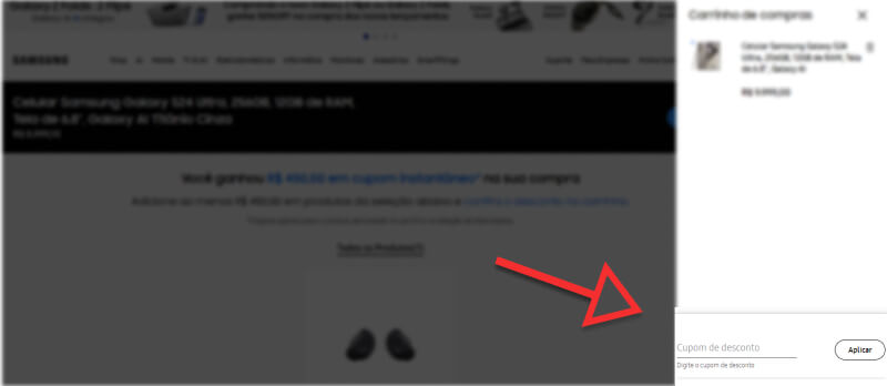 Tutorial como usar cupom Samsung