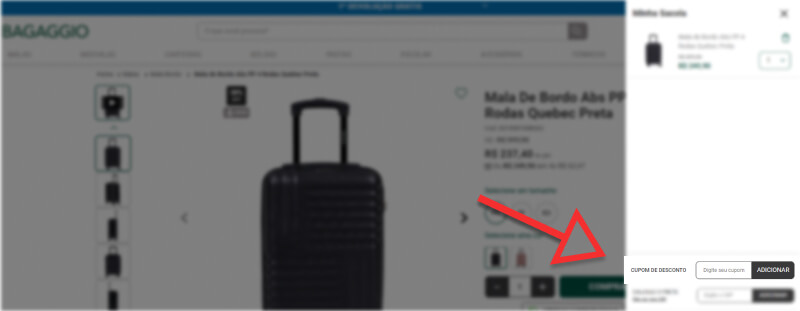 Tutorial como usar cupom Bagaggio